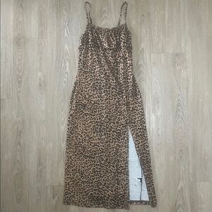 Leopard Print Spaghetti Strap Dress